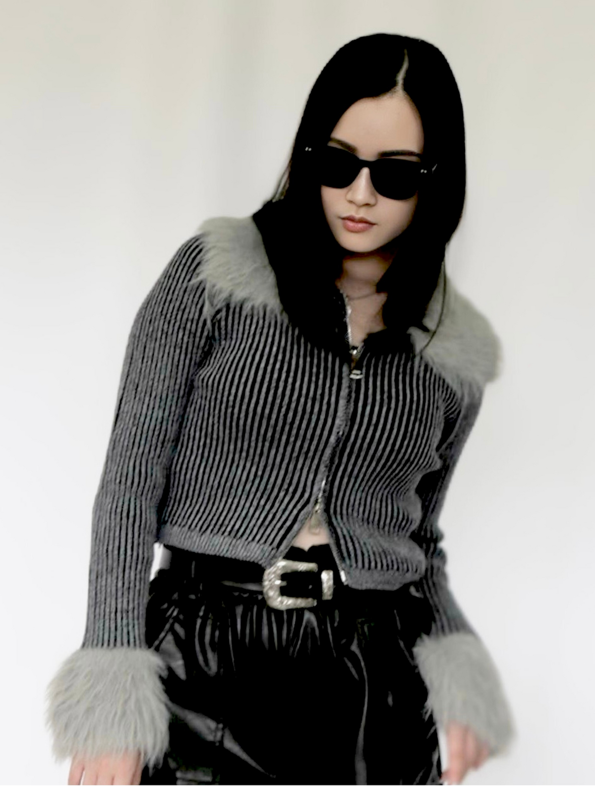 【9月20日発送】Vintage fur zip tops