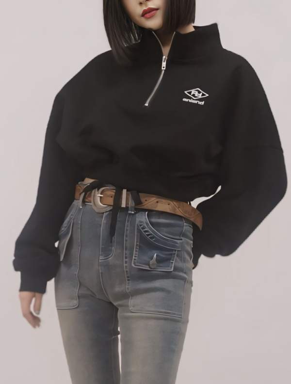 2way cropped half zip