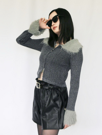 【9月20日発送】Vintage fur zip tops