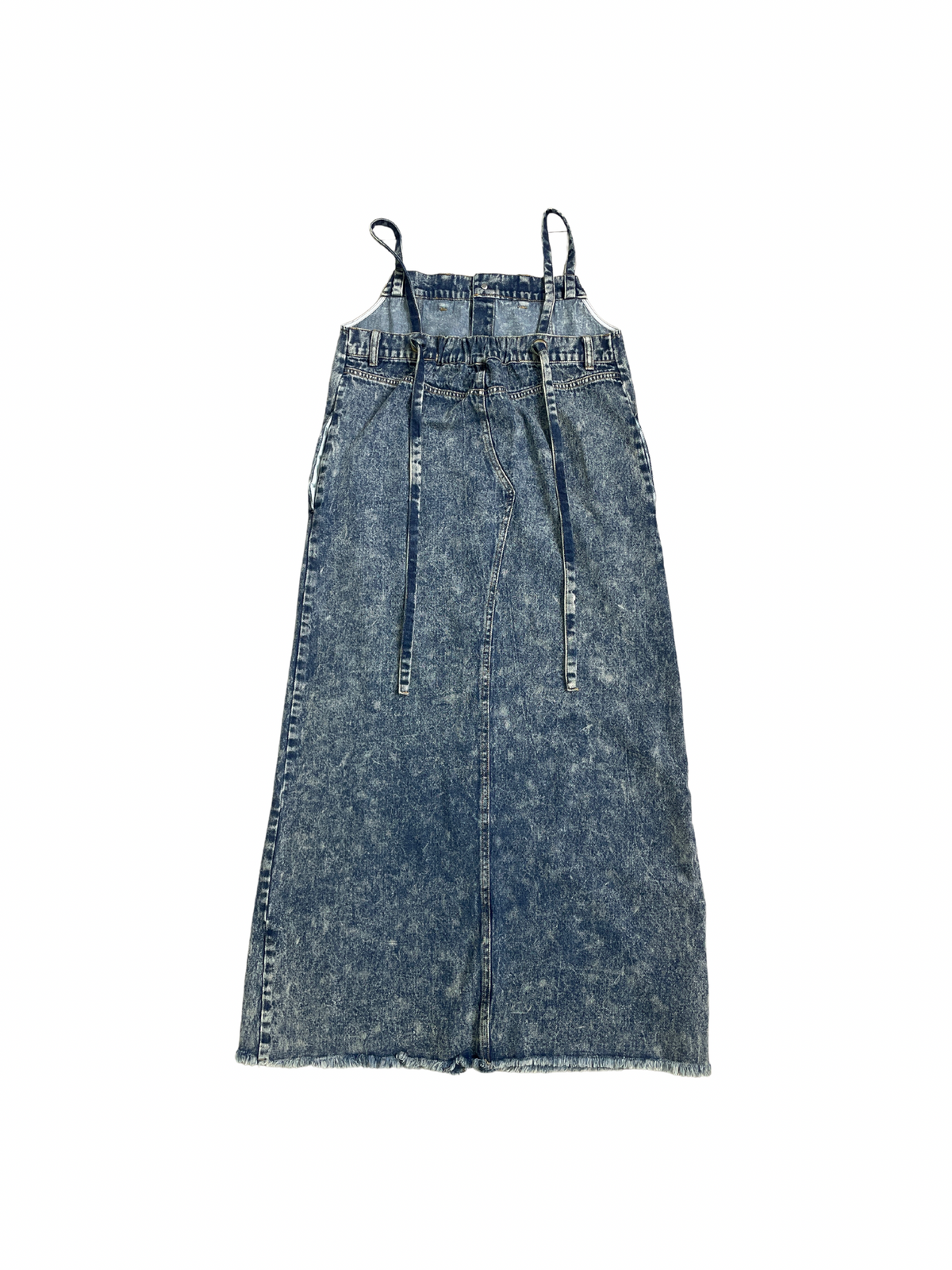 Button slit denim one piece(BLUE)
