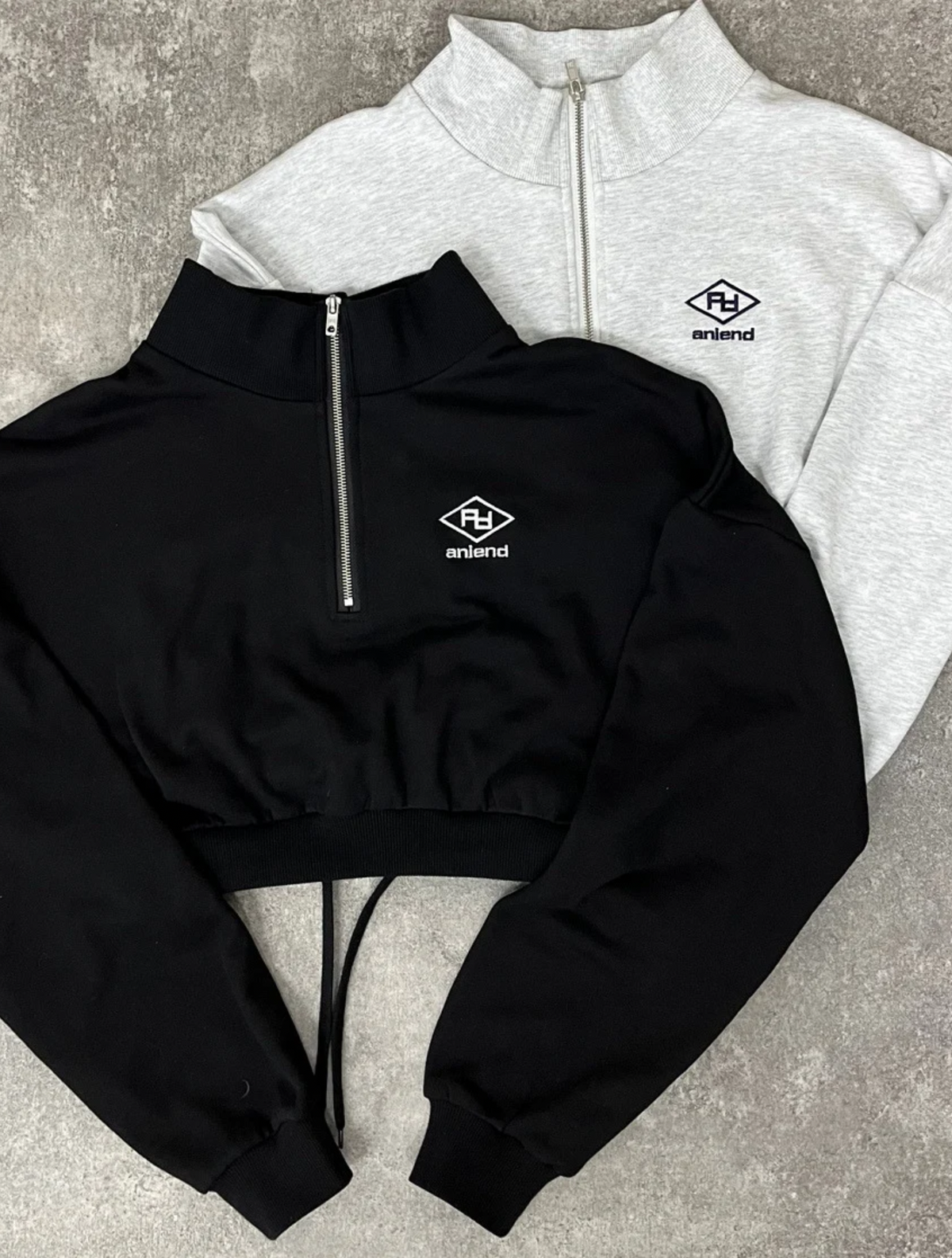 2way cropped half zip & cargo sweat setup