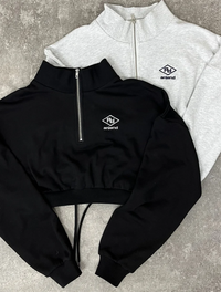 2way cropped half zip & cargo sweat setup