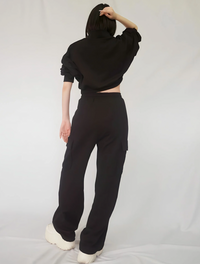 2way cropped half zip & cargo sweat setup