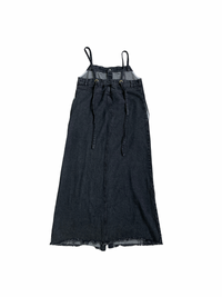 Button slit denim one piece(BLACK)
