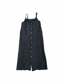 Button slit denim one piece(BLACK)
