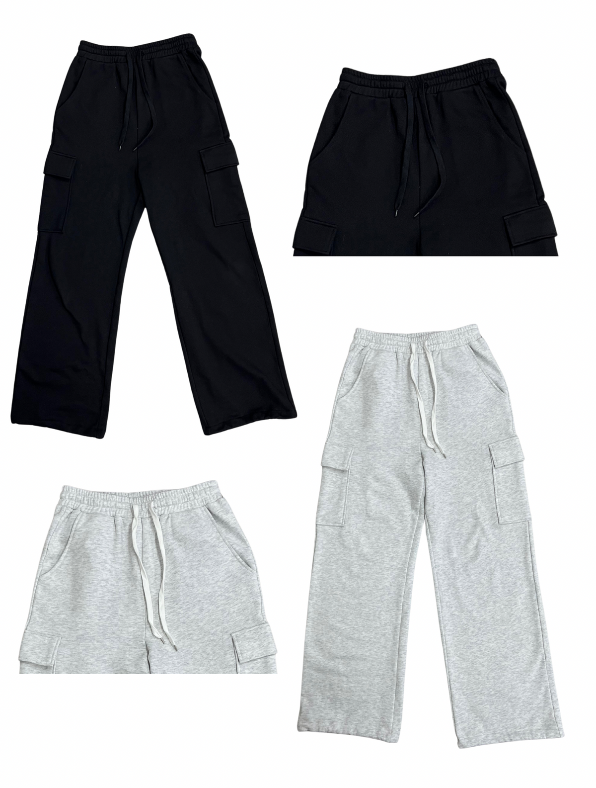 2way cropped half zip & cargo sweat setup