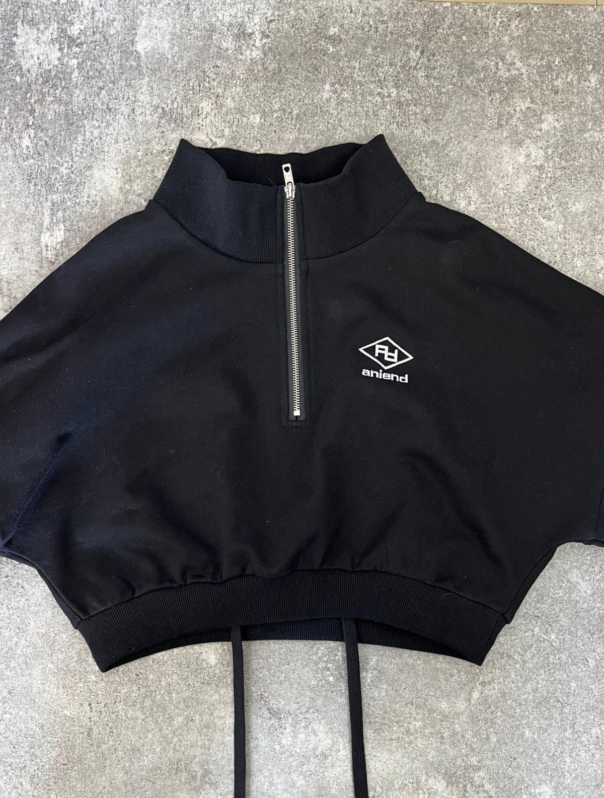 2way cropped half zip & cargo sweat setup