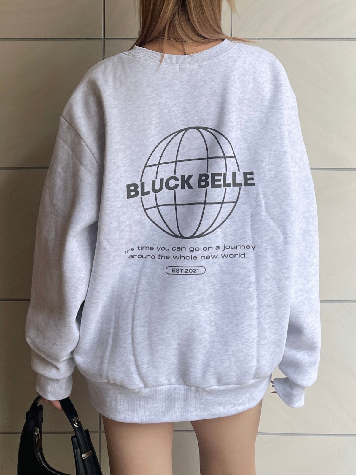 Oversized sweat trainer(ICE GRAY)
