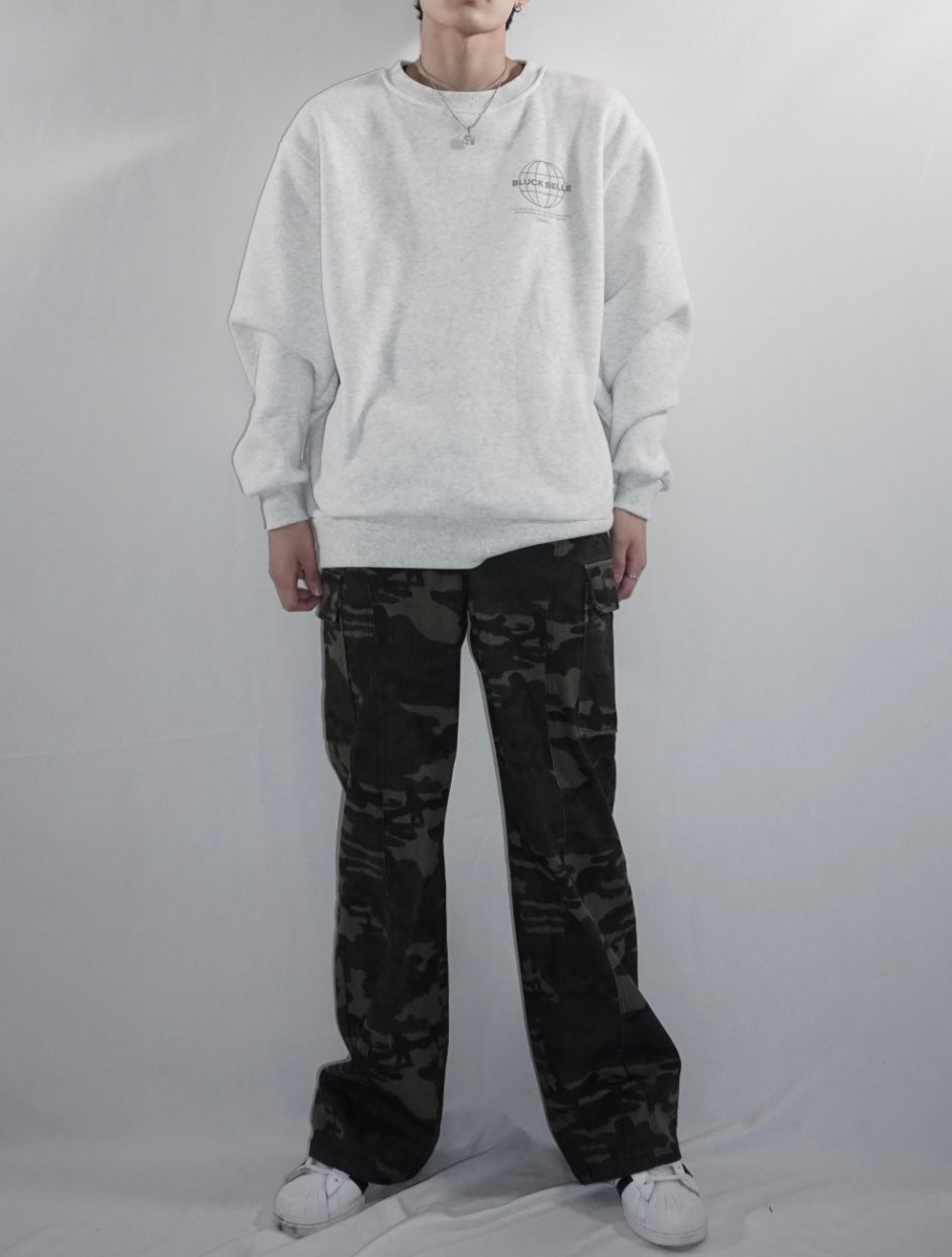 Oversized sweat trainer(ICE GRAY)