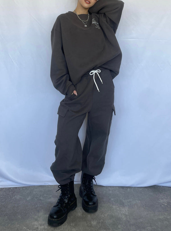 Oversized sweat trainer(CHARCOAL)