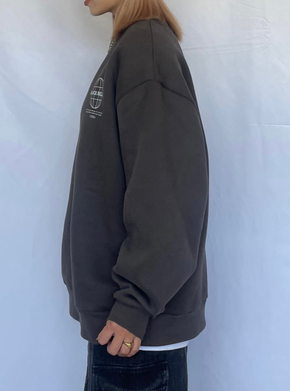 Oversized sweat trainer(CHARCOAL)