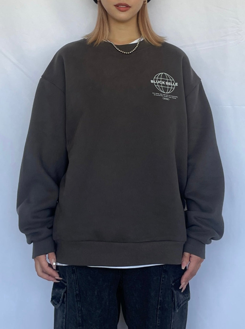 Oversized sweat trainer(CHARCOAL)