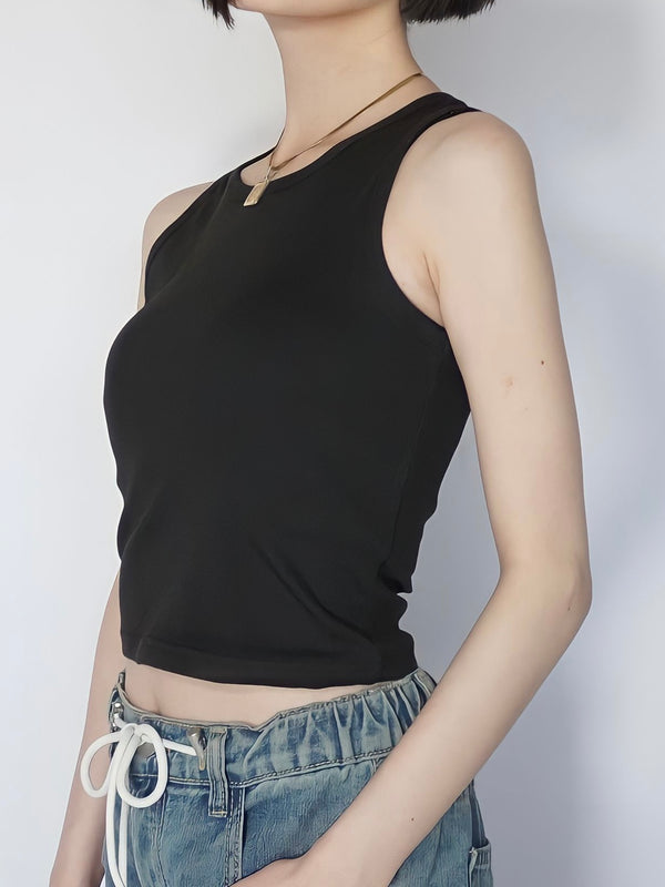 Solid tank top(BLACK)
