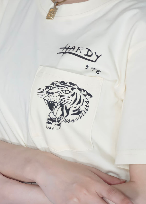 Half sleeve tiger tee(CREAM)