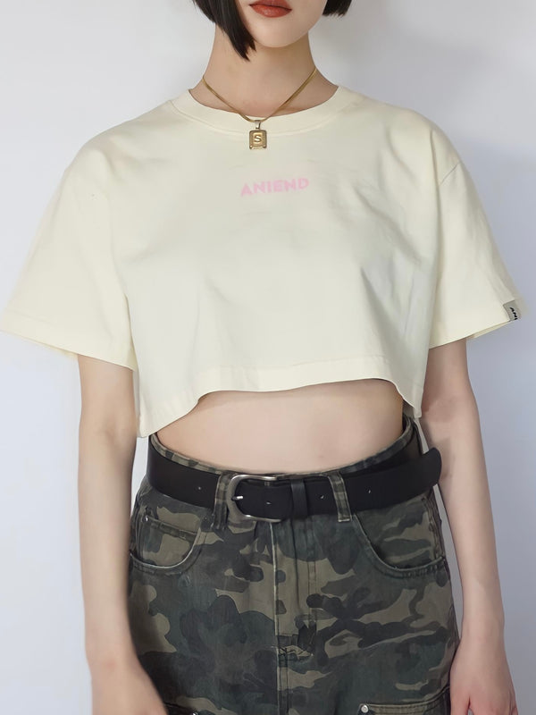 Logo pigment short tee(CREAM)
