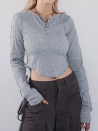 Henry neck round tee(3color)