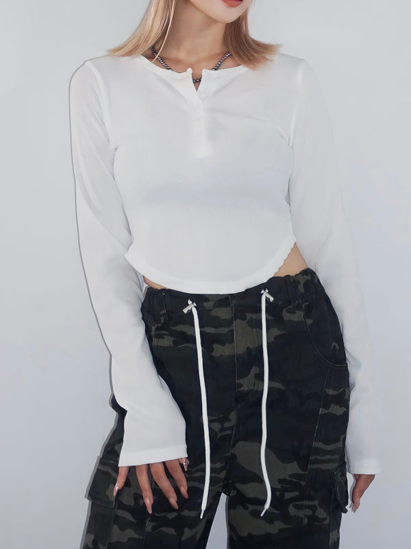 Henry neck round tee(3color)