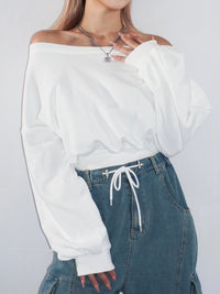 Back chuck off shoulder top