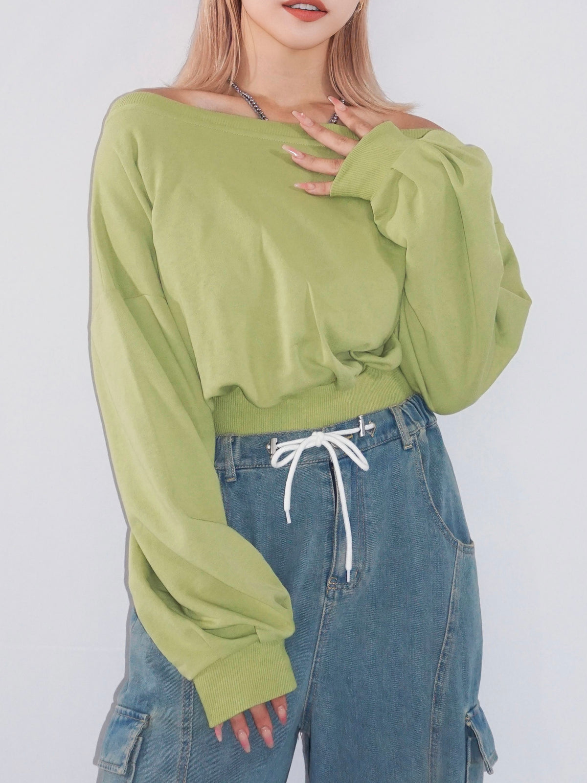 Back chuck off shoulder top