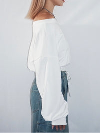 Back chuck off shoulder top