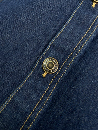 Button slit denim one piece(INDIGO)