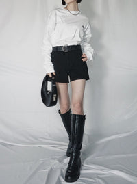 AD point logo long tee(WHITE)