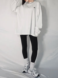 AD point logo long tee(WHITE)