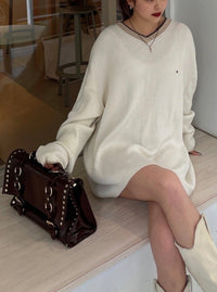 Vintage studs hand bag(BROWN)