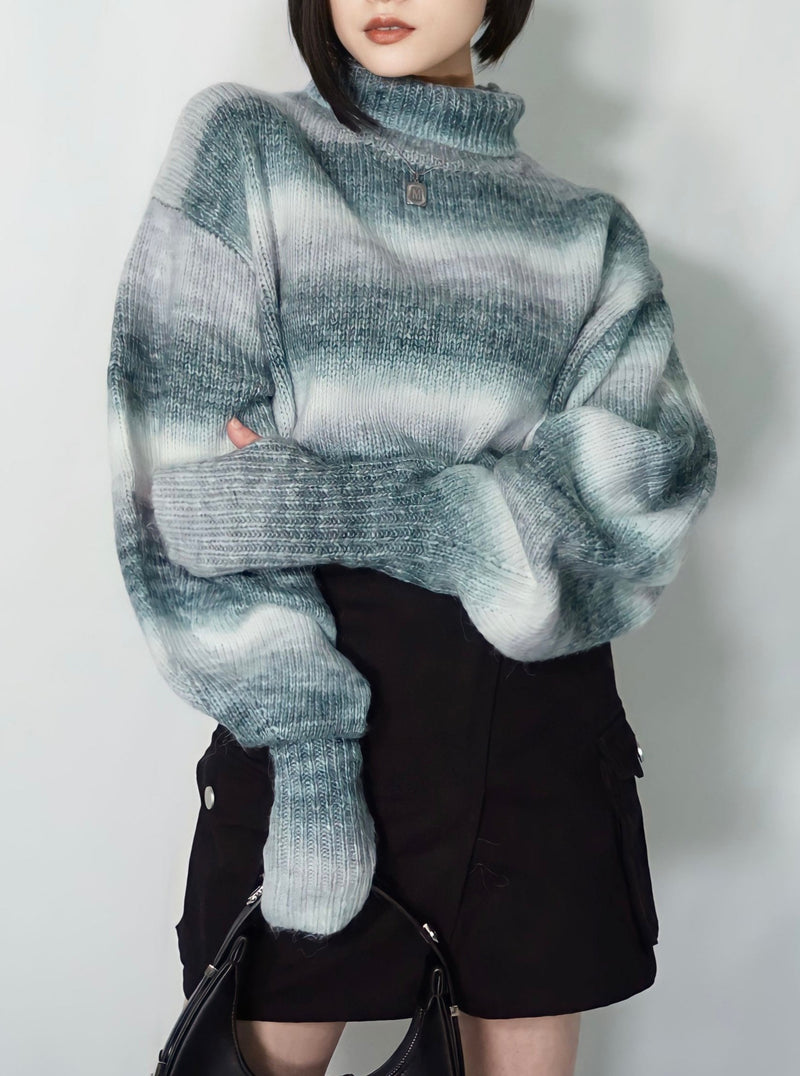 Gradation arm warmer knit（BLACK） ANIEND