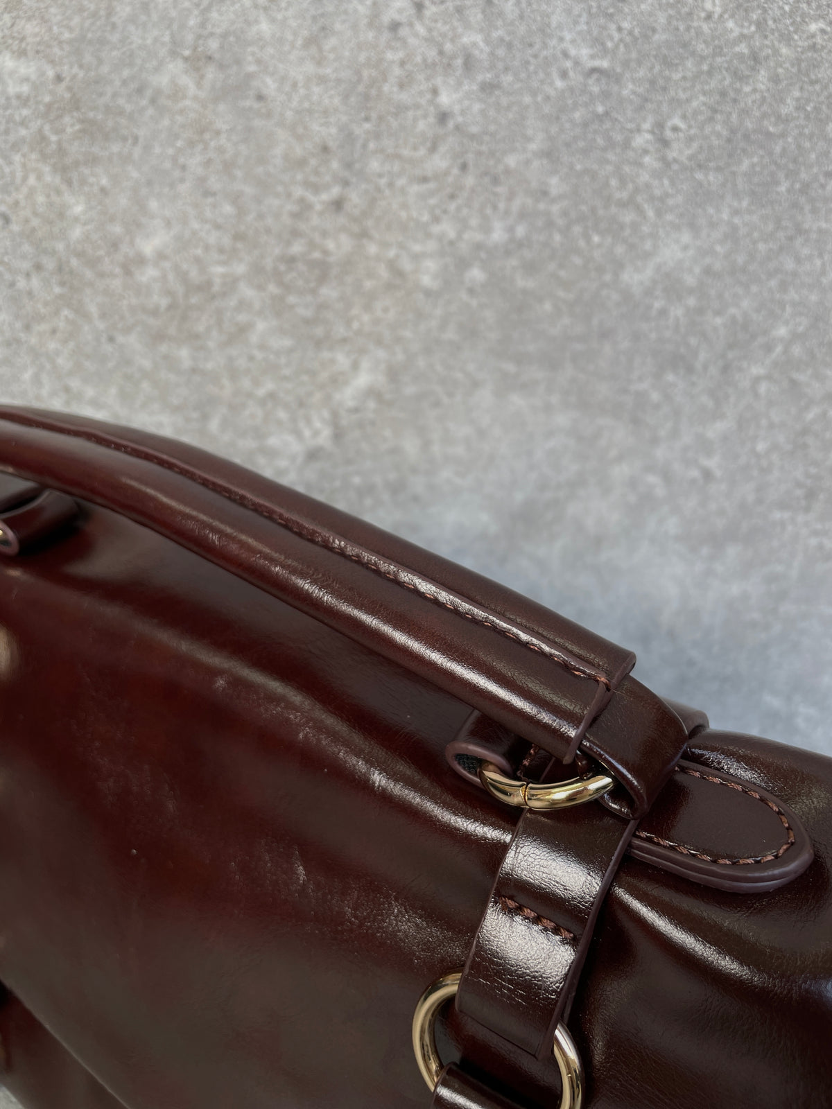 Vintage studs hand bag(BROWN)