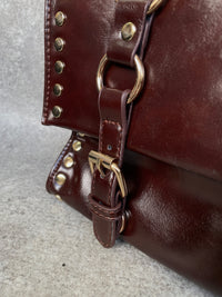 Vintage studs hand bag(BROWN)