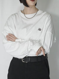 AD point logo long tee(WHITE)