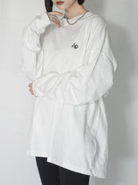 AD point logo long tee(WHITE)