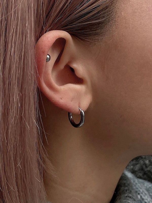 Simple design hoop pierce(GLD,SLV)