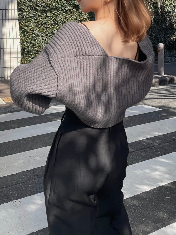 Short knit bolero(GRAY)