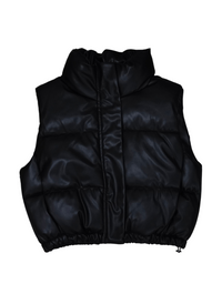 Fake leather compact vest（2color）