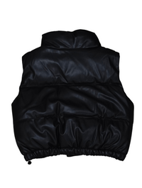 Fake leather compact vest（2color）