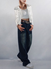 Fake leather compact vest（2color）