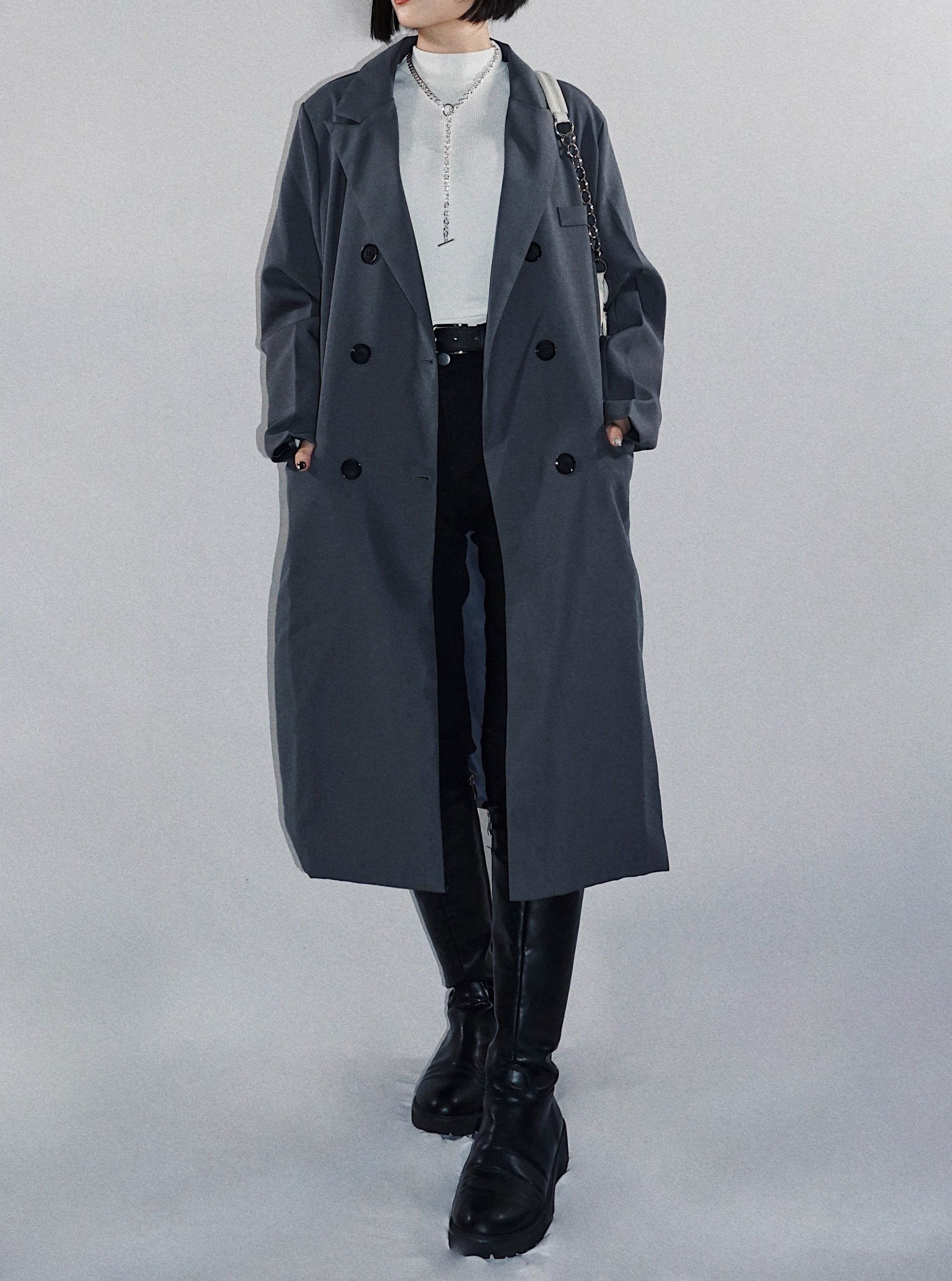 アッシュペーフランス D-due ロングジャケット　フリーサイズ　異素材 6046045302002-f-auronzo.jpg