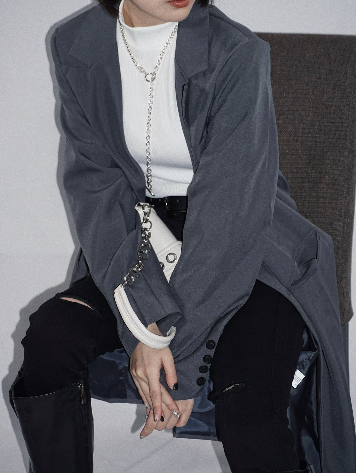 Minimal long tailored jacket（2colors） – ANIEND