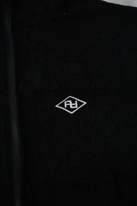 Black denim down blouson