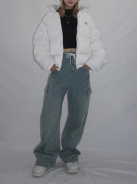 White light down blouson