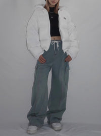 White light down blouson