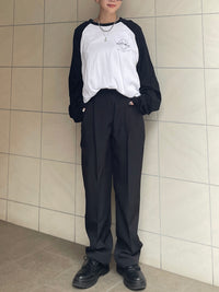 High waist tapered pants（BLACK）