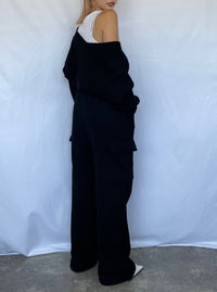 Cropped ＆ ２way cargo sweat setup（BLACK）