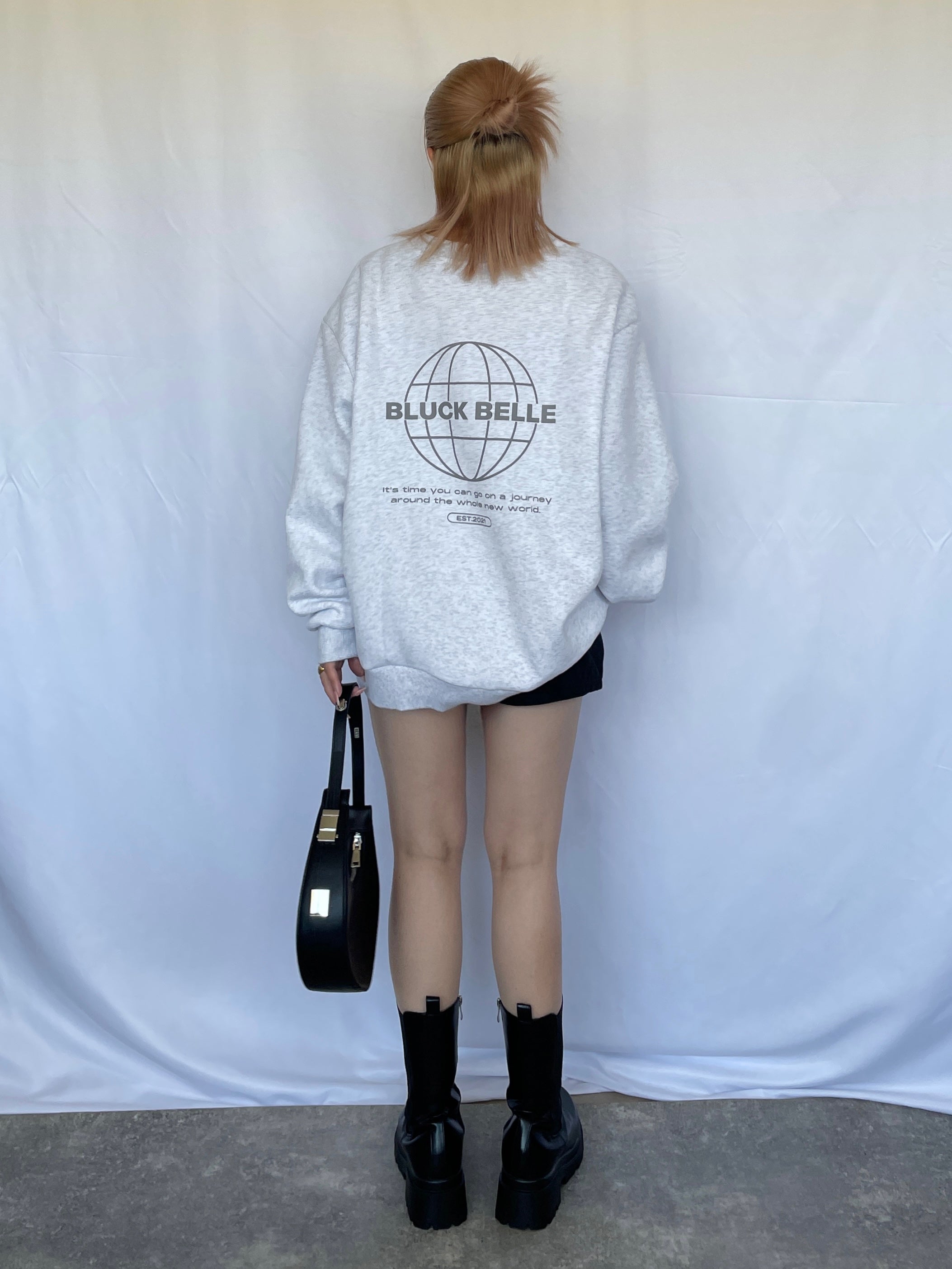 Oversized sweat trainer（ICE GRAY） – ANIEND