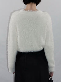 Cropped shaggy knit