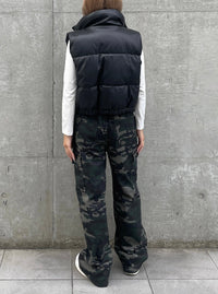Fake leather compact vest（2color）