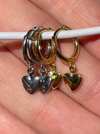 Heart charm hoop pierce