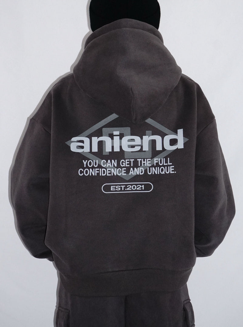 ANEIND original logo hoodie（CHARCOAL）